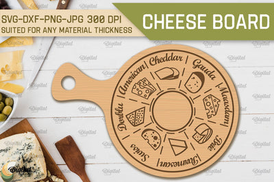 Cheese Board SVG. Cutting Board Laser Cut SVG SVG Evgenyia Guschina 