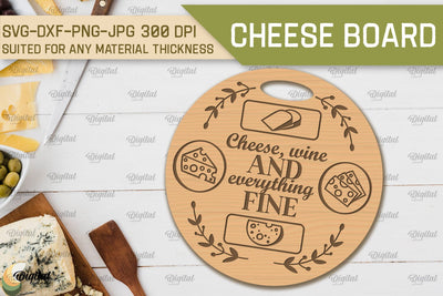 Cheese Board SVG. Cutting Board Laser Cut SVG SVG Evgenyia Guschina 