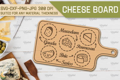 Cheese Board SVG. Cutting Board Laser Cut SVG SVG Evgenyia Guschina 