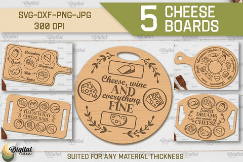 Cheese Boards SVG. Cutting Boards Laser Cut SVG SVG Evgenyia Guschina 