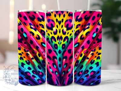 Cheetah 20oz Skinny Tumbler, Colorfu Leopard Tumbler Png, Straight & Tapered Tumbler Wrap, Instant Digital Download Sublimation ToriDesigns 