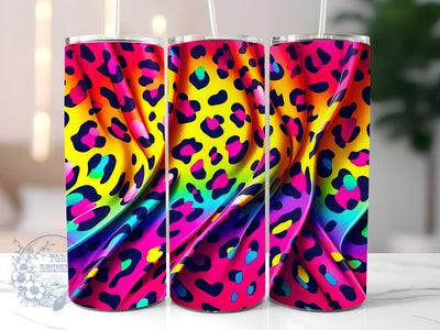 Cheetah 20oz Skinny Tumbler, Colorfu Leopard Tumbler Png, Straight & Tapered Tumbler Wrap, Instant Digital Download Sublimation ToriDesigns 