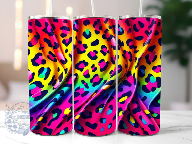 Cheetah 20oz Skinny Tumbler, Colorfu Leopard Tumbler Png, Straight & Tapered Tumbler Wrap, Instant Digital Download Sublimation ToriDesigns 