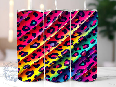 Cheetah 20oz Skinny Tumbler, Colorfu Leopard Tumbler Png, Straight & Tapered Tumbler Wrap, Instant Digital Download Sublimation ToriDesigns 