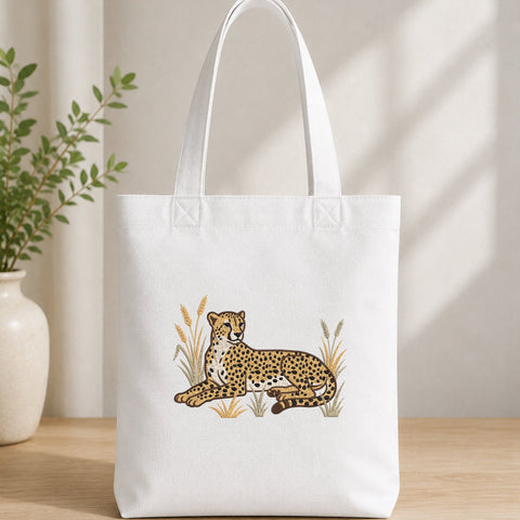 Cheetah Embroidery Design – Wild Cheetah Lying in Grass Safari Wildlife Animal Machine Embroidery File Embroidery/Applique DESIGNS PatternFeed8 