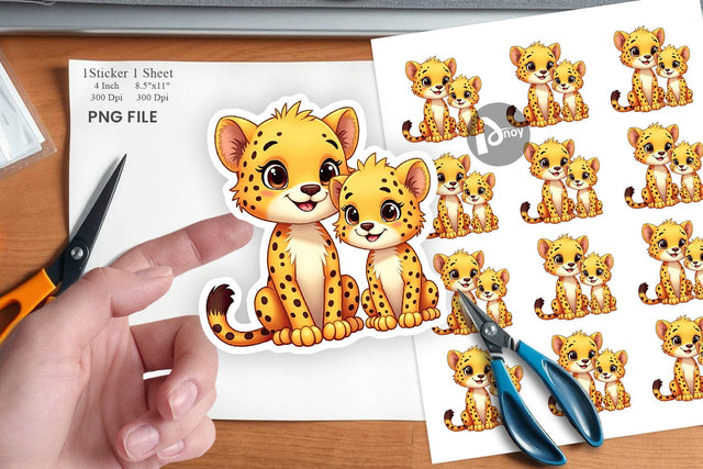 Cheetah Mother's Day Sticker Sublimation artnoy 