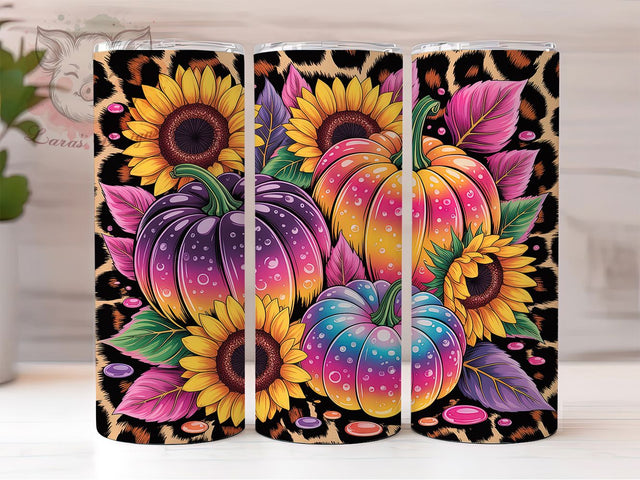 Cheetah Pumpkin Fall Tumbler Wrap, Fall Tumbler Png, 20oz Skinny Tumbler, Cheetah Print Tumbler, Sublimation Download, Trendy Fall Tumbler, Autumn Tumbler Wrap Sublimation Lara' s Designs 