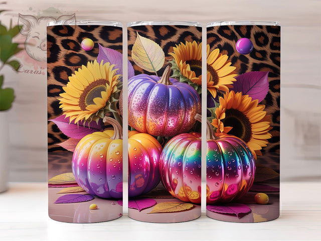 Cheetah Pumpkin Fall Tumbler Wrap, Fall Tumbler Png, 20oz Skinny Tumbler, Cheetah Print Tumbler, Sublimation Download, Trendy Fall Tumbler, Autumn Tumbler Wrap Sublimation Lara' s Designs 