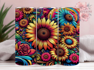 Cheetah Sunflower Tie Die 20 oz Skinny Tumbler Sublimation Design, Straight & Tapered Tumbler Png, Sunflowers Tumbler Png, Digital Download PNG Sublimation Li Zamperini 
