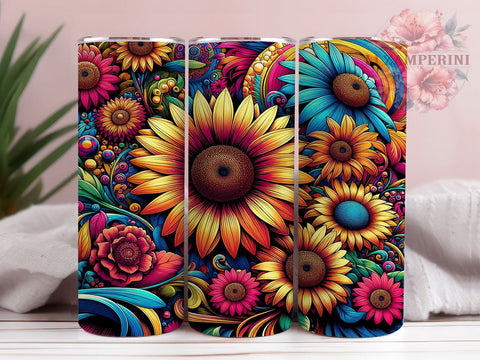 Cheetah Sunflower Tie Die 20 oz Skinny Tumbler Sublimation Design, Straight & Tapered Tumbler Png, Sunflowers Tumbler Png, Digital Download PNG Sublimation Li Zamperini 