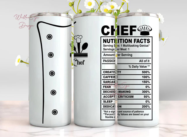 Chef Gifts for Men Women Tumbler, Gifts for Chefs, Cooking Lovers Gift Ideas, Baking Gifts for Women Sublimation WillowSageDesign 