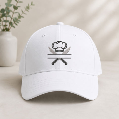 Chef Hat Crossed Knives Split Machine Embroidery Design – Kitchen Cooking Embroidery File Embroidery/Applique DESIGNS PatternFeed8 