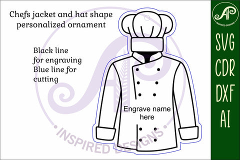 Chef or bakers Christmas Ornament SVG laser cut SVG APInspireddesigns 