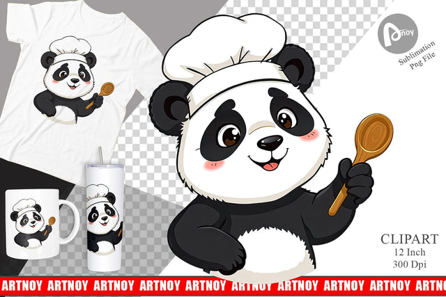 Chef Panda Clipart Sublimation artnoy 