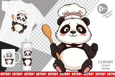 Chef Panda Clipart Sublimation artnoy 