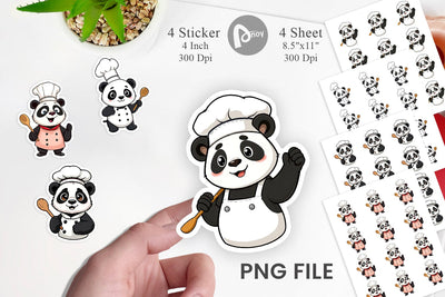 Chef Panda Sticker Sublimation artnoy 