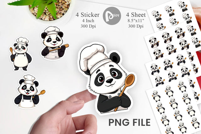 Chef Panda Sticker Sublimation artnoy 