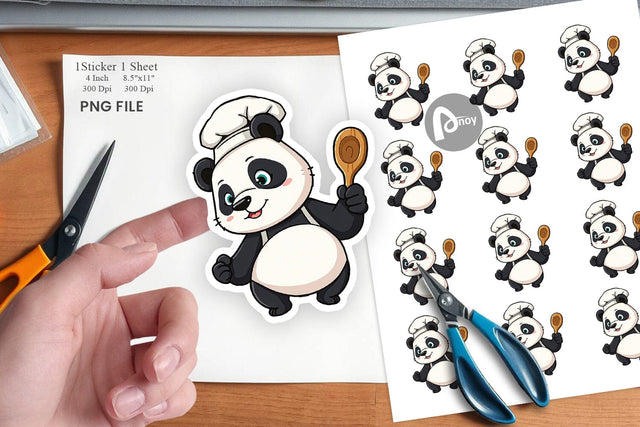 Chef Panda Sticker Sublimation artnoy 