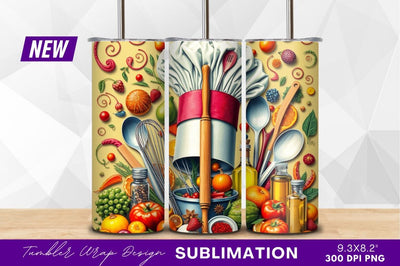 Chefs hat with fruits and utensils Sublimation Regulrcrative 