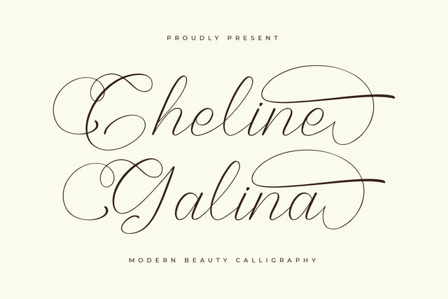 Cheline Galina - Modern Beauty Calligraphy Font Letterena Studios 