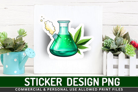 Chemical flask bottle Sticker Design Sublimation Regulrcrative 