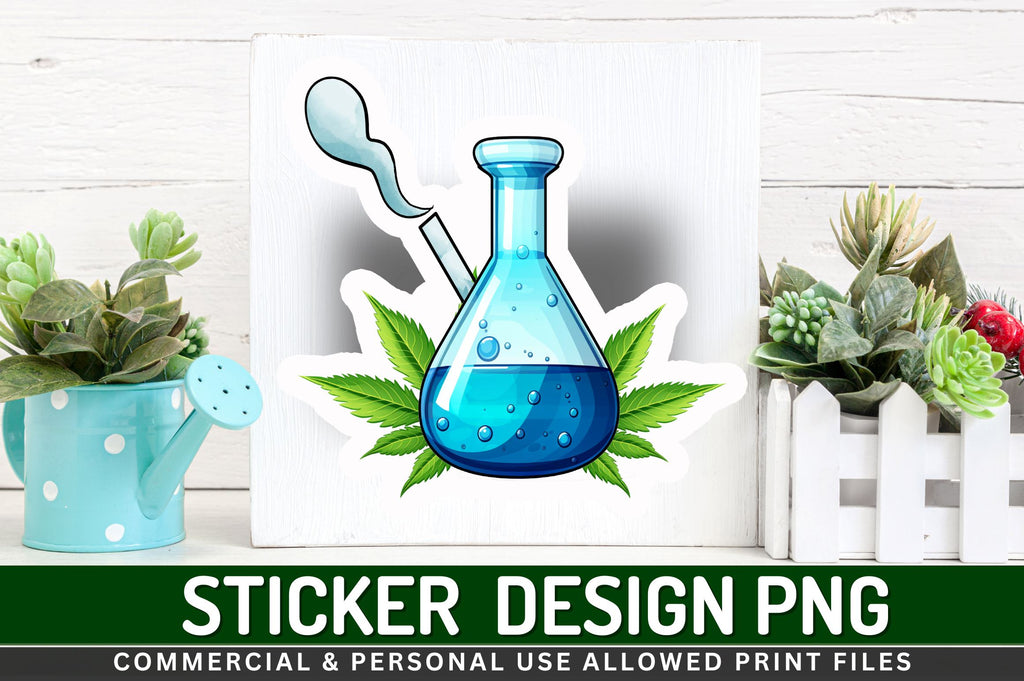 Chemical flask bottle Sticker Design - So Fontsy
