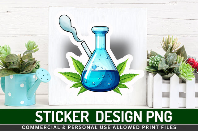 Chemical flask bottle Sticker Design Sublimation Regulrcrative 