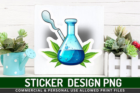 Chemical flask bottle Sticker Design Sublimation Regulrcrative 
