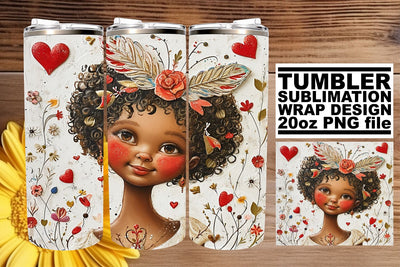 Cherish Valentine's Day on 20oz Tumbler Wrap Sublimation Sublimation afrosvg 