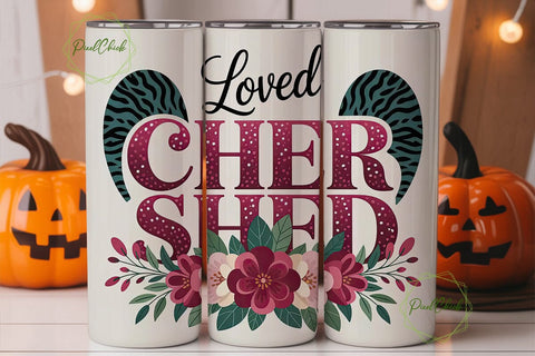 Cherished Loved Floral 20oz Tumbler Wrap Sublimation PixelChick 