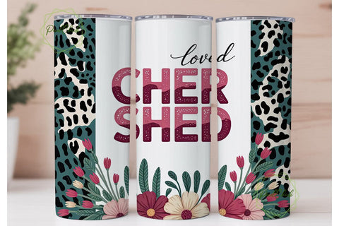Cherished Loved Floral 20oz Tumbler Wrap Sublimation PixelChick 