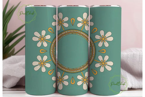 Cherokee Beaded Design 20oz Tumbler Wrap Sublimation PixelChick 