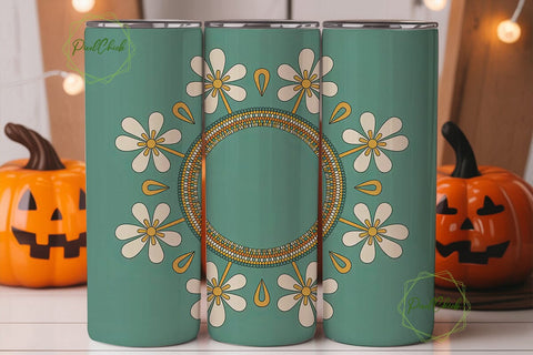 Cherokee Beaded Design 20oz Tumbler Wrap Sublimation PixelChick 