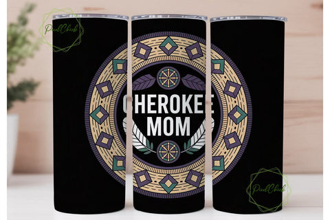 Cherokee Mom 20oz Tumbler Wrap Sublimation PixelChick 