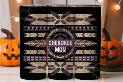 Cherokee Mom 20oz Tumbler Wrap Sublimation PixelChick 