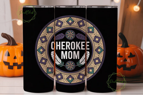 Cherokee Mom 20oz Tumbler Wrap Sublimation PixelChick 