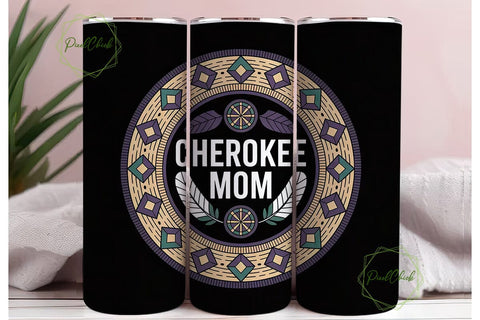 Cherokee Mom 20oz Tumbler Wrap Sublimation PixelChick 