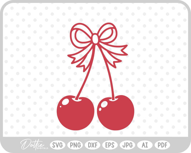 Cherries With Bow SVG DottieDigitals 