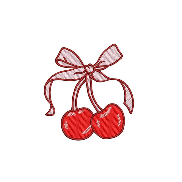 Cherry and Coquette Bow Embroidery Design, St. Valentine Day Embroidery Design, 3 sizes, Instant Download Embroidery/Applique DESIGNS Nino Nadaraia 