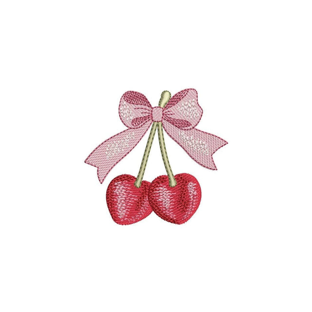 Cherry and Coquette Bow Embroidery Design, St. Valentine Day Embroidery Design, 4 sizes, Instant Download Embroidery/Applique DESIGNS Nino Nadaraia 