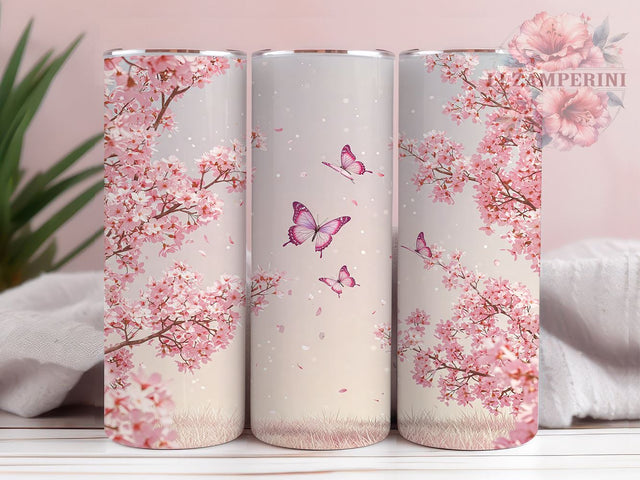 Cherry Blossom 20oz Tumbler Wrap, Cherry Blossom Tumbler, Sakura Tumbler Wrap, Floral Sublimation, 20oz Tumbler Design, Spring Decor, Custom Drinkware, Gift for Her Sublimation Li Zamperini 