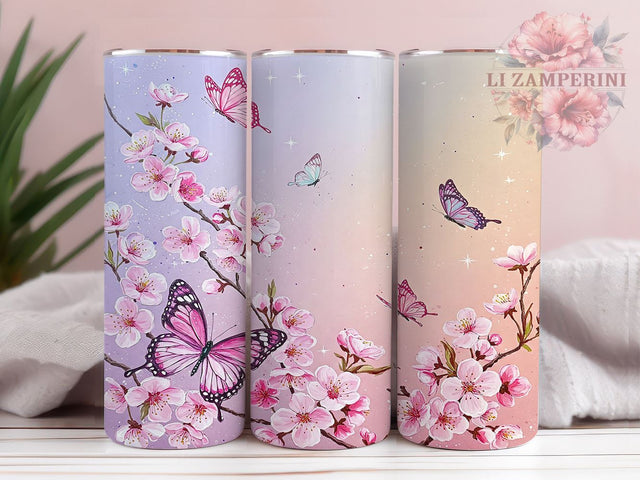 Cherry Blossom 20oz Tumbler Wrap, Cherry Blossom Tumbler, Sakura Tumbler Wrap, Floral Sublimation, 20oz Tumbler Design, Spring Decor, Custom Drinkware, Gift for Her Sublimation Li Zamperini 