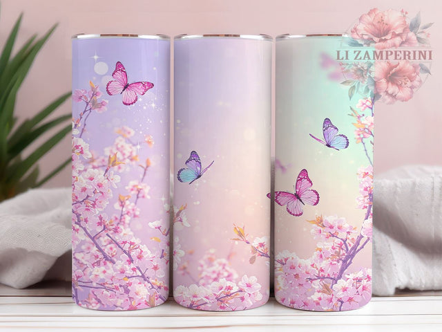 Cherry Blossom 20oz Tumbler Wrap, Cherry Blossom Tumbler, Sakura Tumbler Wrap, Floral Sublimation, 20oz Tumbler Design, Spring Decor, Custom Drinkware, Gift for Her Sublimation Li Zamperini 