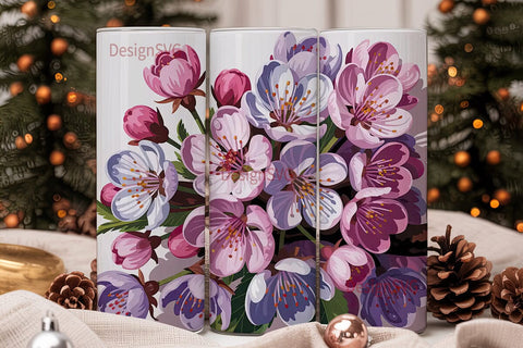 Cherry Blossom 20oz Tumbler Wrap Sublimation DesignSVG 