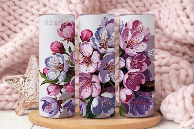 Cherry Blossom 20oz Tumbler Wrap Sublimation DesignSVG 