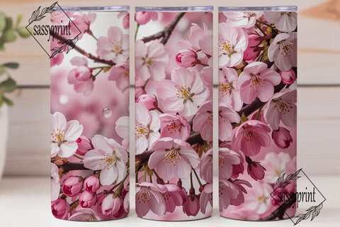 Cherry Blossom 20oz Tumbler Wrap Sublimation sassyprint 