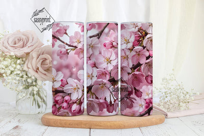 Cherry Blossom 20oz Tumbler Wrap Sublimation sassyprint 