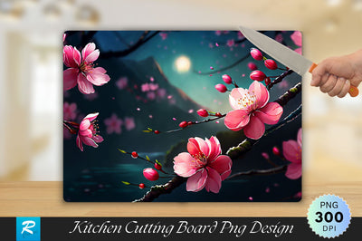 Cherry Blossom Background Cutting Board Sublimation Regulrcrative 