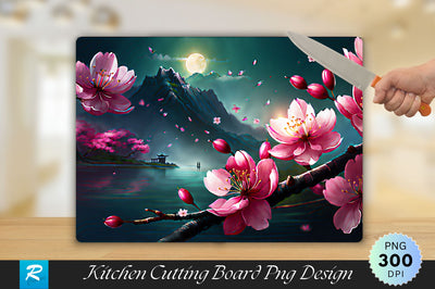 Cherry Blossom Background Cutting Board Sublimation Regulrcrative 