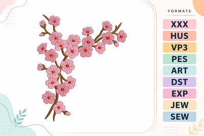 Cherry Blossom Branch Embroidery Design Embroidery/Applique DESIGNS sg embroidery 